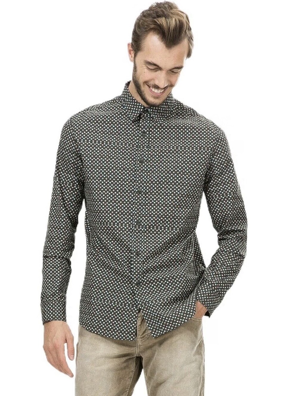 DESIGUAL Men’s Cotton Button-Up Printed Manolo Rapor Shirt In Multi-XL